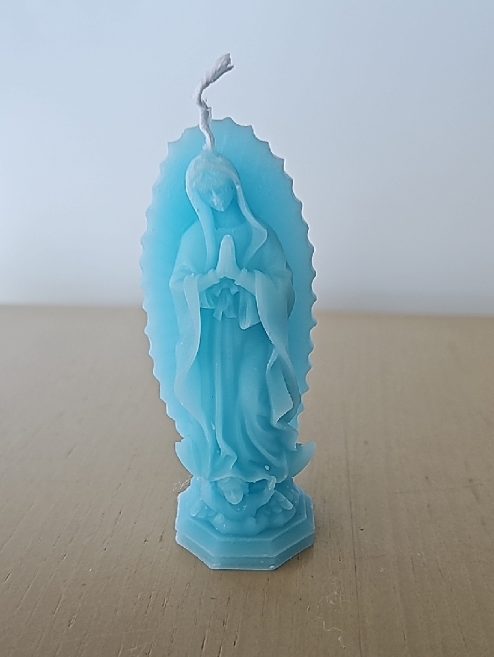 Set of 3 Virgin Mary Prayer Candles - Pink, Blue, Purple - Picture 3 of 4